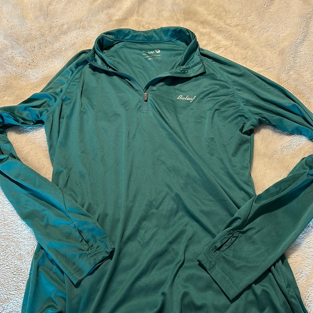 Baleaf UPF shirt Teal Quarter Zip
